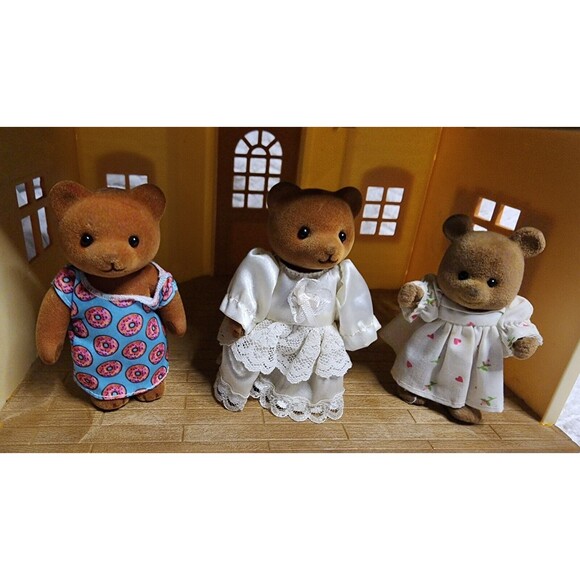 VINTAGE SylvanianFamilies Calico Critters YellowLab Dog TWINS Sister Brother VUC - Picture 4 of 6